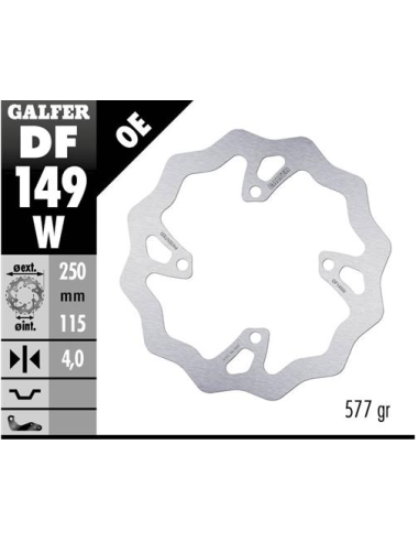 disco freno moto galfer wave fijo 250x4mm df149w