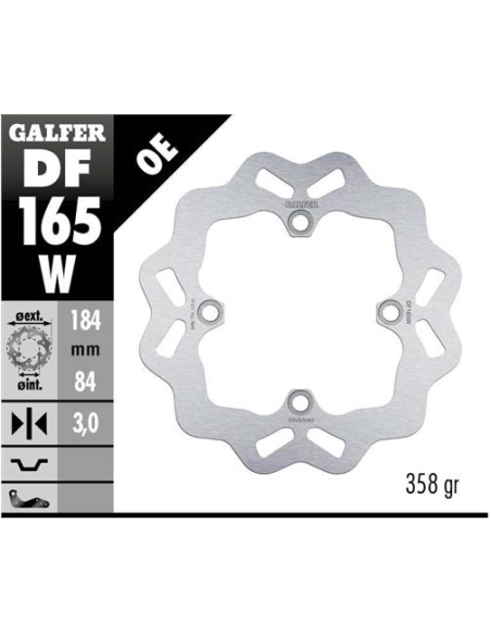 disco freno moto galfer wave fijo 184x3mm df165w
