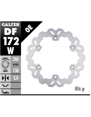 disco freno moto galfer wave fijo 260x5mm df172w