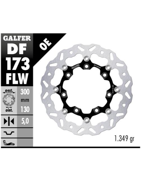 disco freno moto galfer wave flotante 300x5mm df17