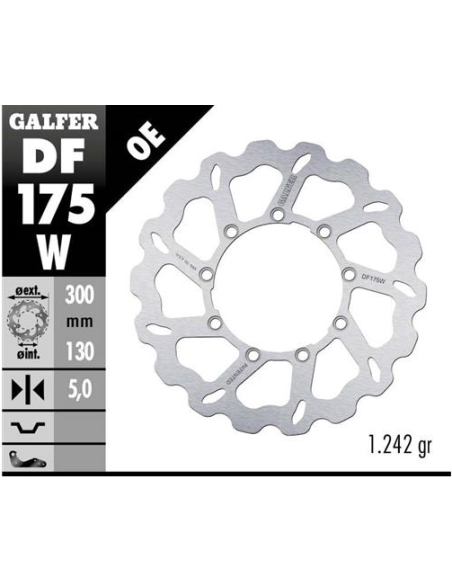 disco freno moto galfer wave fijo 300x5mm df175w