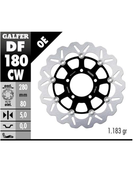 disco freno moto galfer flotante wave completo 280