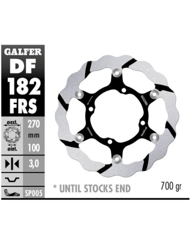 disco freno moto flotante galfer wave 270x3mm df18
