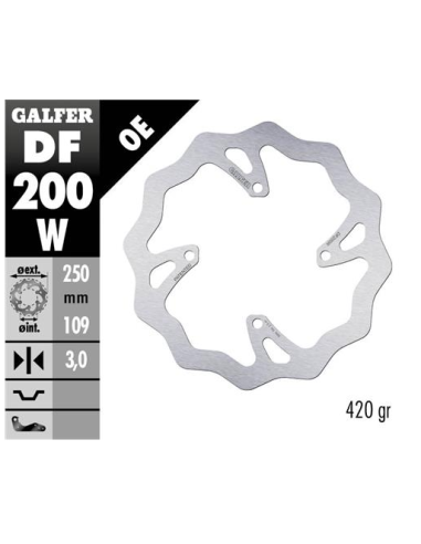 disco freno moto galfer wave fijo 250x3mm df200w