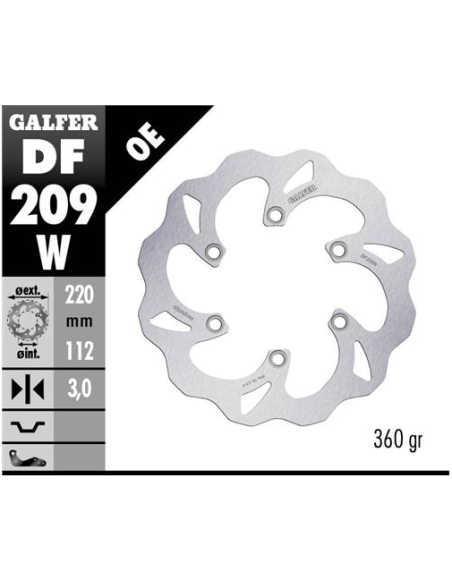 disco freno moto galfer wave fijo 220x3mm df209w