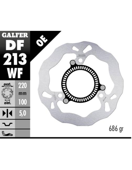 disco freno trasero galfer wave fijo 220x5mm df213wf