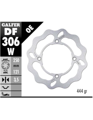 disco freno moto galfer wave fijo 250x3 5mm df306