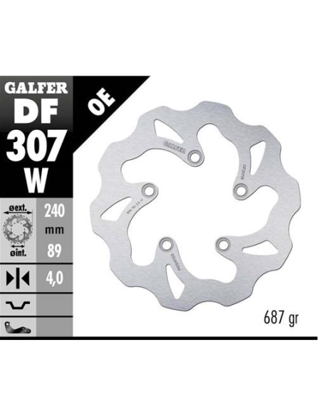 disco freno trasero galfer wave fijo 240x4mm df307w