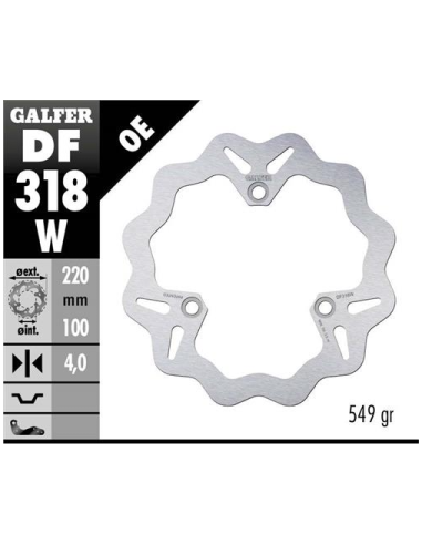 disco freno moto galfer wave fijo 220x4mm df318w