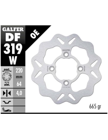 disco freno moto galfer wave fijo 220x4mm df319w