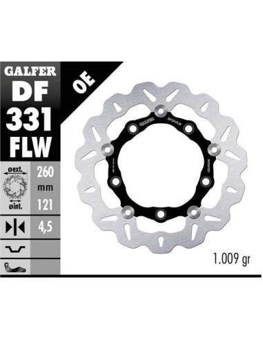 disco freno moto galfer wave flotante 260x4 5mm df