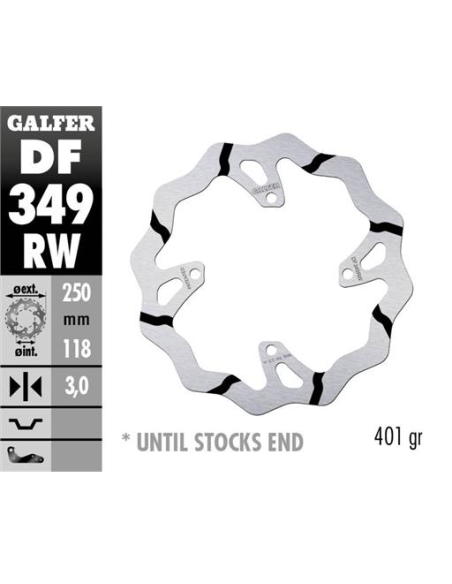 disco freno moto galder wave fijo 250x3mm df349rw