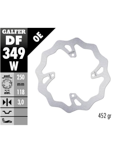 disco freno moto galfer wave fijo 250x3mm df349w