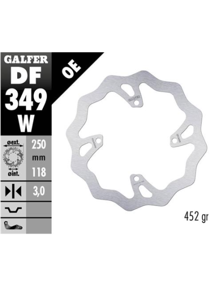 disco freno moto galfer wave fijo 250x3mm df349w