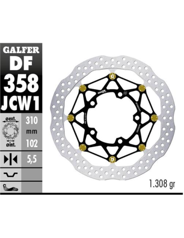 disco freno moto galfer wave flotante df358jcw1g03