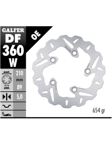 disco freno moto galfer wave fijo 210x5mm df360w