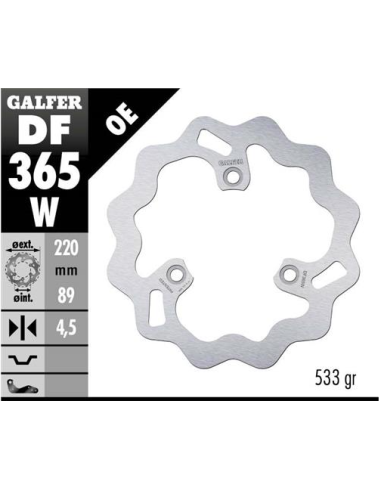 disco freno moto galfer wave fijo 220x4 5mm df365w