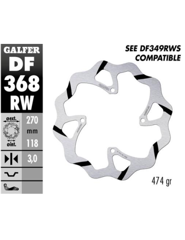 disco freno moto galder wave fijo 270x3mm df368rw