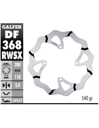 disco freno moto galfer wave fijo 280x3m df368rw