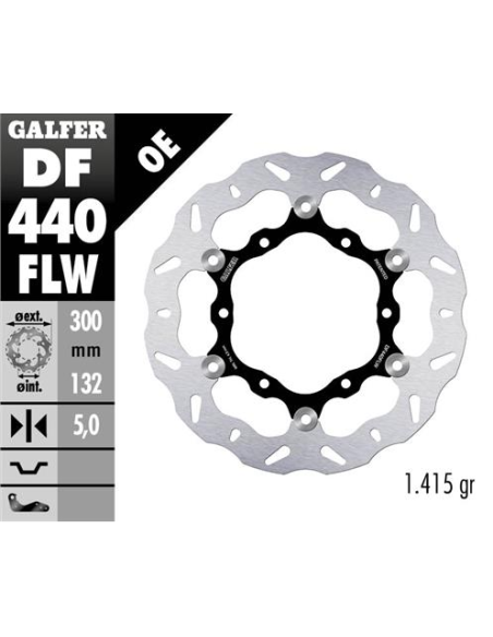 disco freno moto galfer wave flotante 300x5mm df44