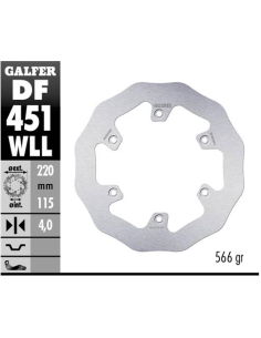 disco freno moto galder wave fijo solido df451wll