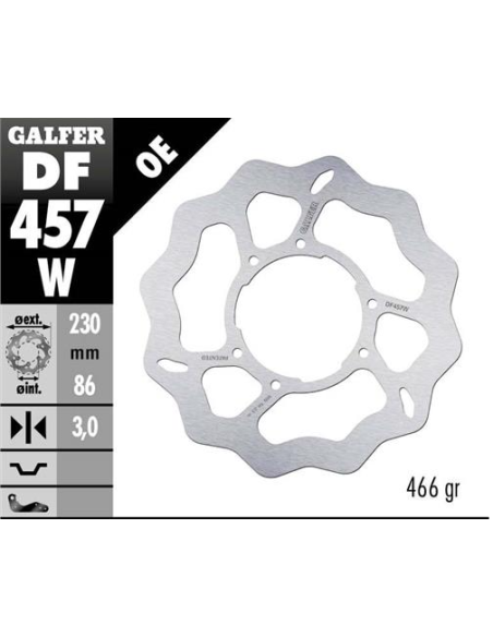 disco freno moto galfer wave fijo 230x3mm df457w