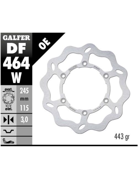 disco freno moto galfer wave fijo 245x3mm df464w