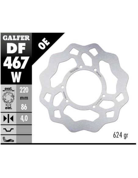 disco freno moto galfer wave fijo 220x4mm df467w