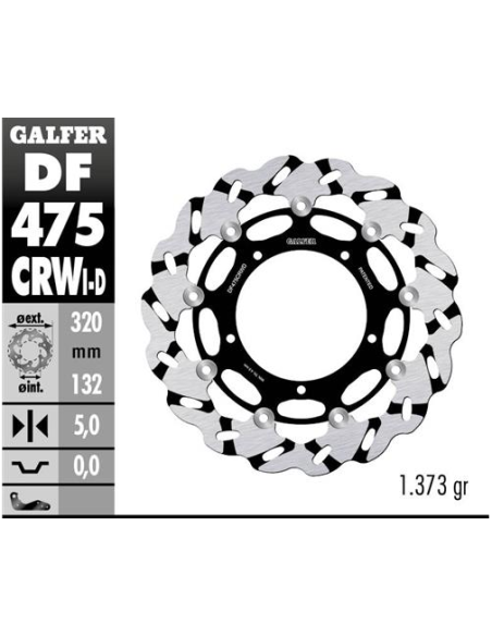 disco freno moto galfer wave flotante 320x5mm df47