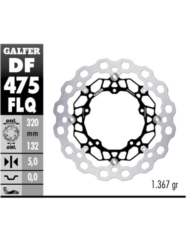 disco freno moto flotante galfer qubic 320x5mm df4