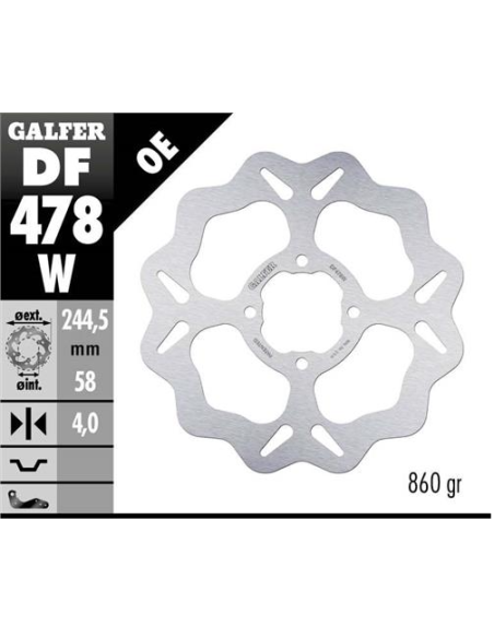 disco freno moto galfer wave fijo 244 5x4mm df478w