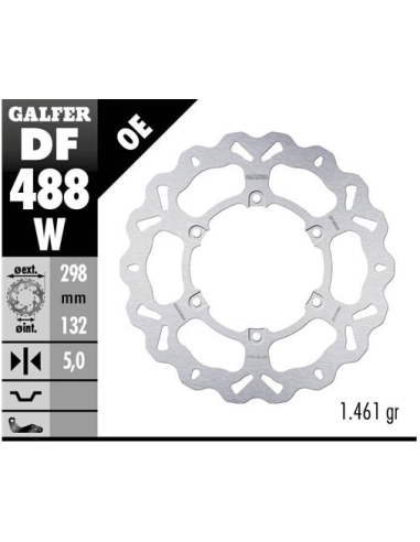 disco de freno delantero galfer wave df488w 298x5 mm yamaha xj600 xvs drag star