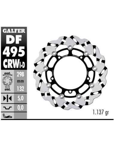 disco freno moto galfer wave flotante dcho df495c