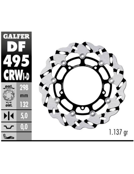 disco freno moto galfer wave flotante dcho df495c