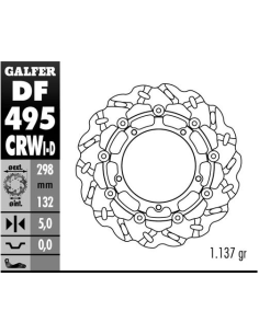 disco freno moto galfer wave flotante 298x5mm df49