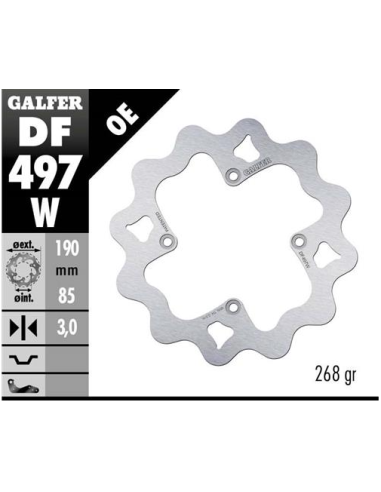 disco freno moto galfer wave fijo 190x3mm df497w