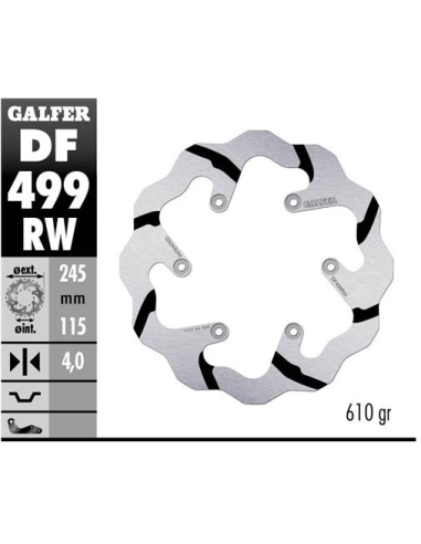 disco freno moto galder wave fijo 245x4mm df499rw