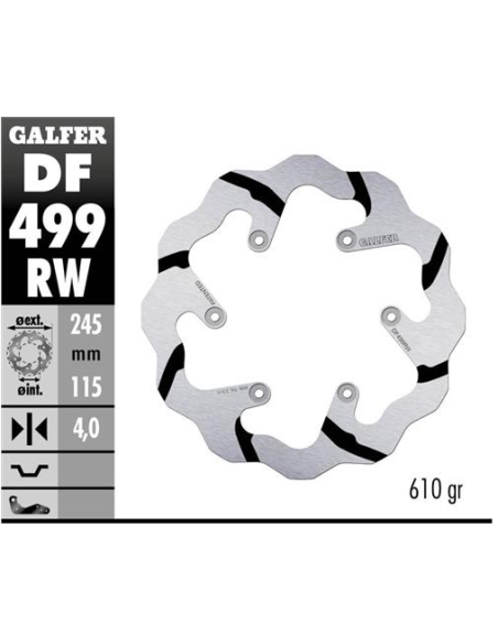 disco freno moto galder wave fijo 245x4mm df499rw