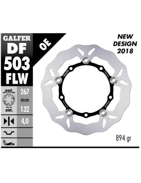 disco freno moto galfer wave flotante 267x4mm df50