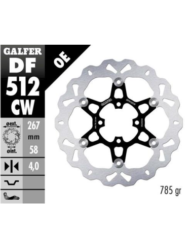 disco freno moto galfer wave flotante 267x4mm df51