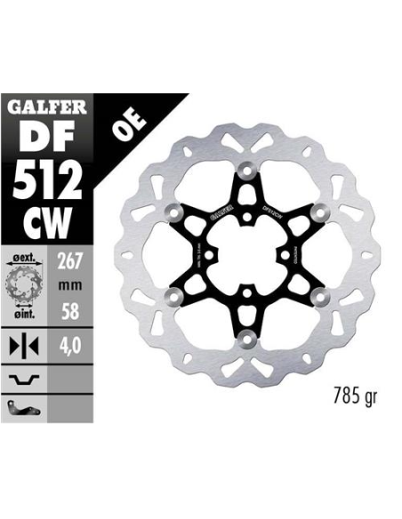 disco freno moto galfer wave flotante 267x4mm df51