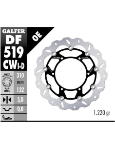 disco freno moto galfer wave flotante rch df519cw