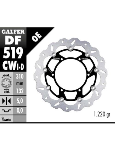 disco freno moto galfer wave flotante izdo df519c