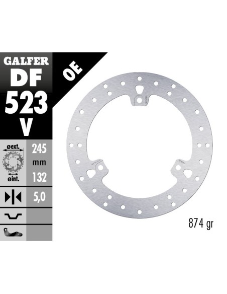disco de freno galfer fijo redondo 245x5mm df523
