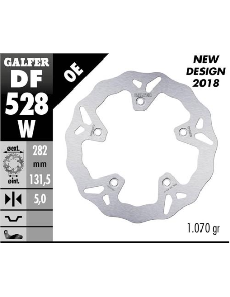 disco de freno trasero galfer df528w wave fijo 282x5 mm para yamaha t max 530