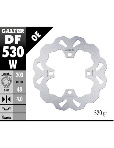 disco freno moto galfer wave fijo 203x4mm df530w