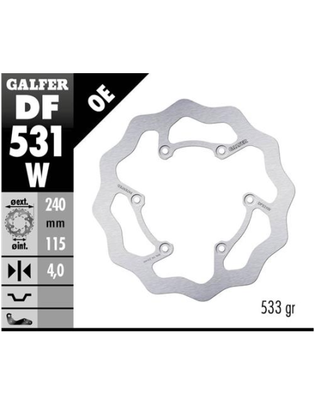 disco freno moto galfer wave fijo 240x4mm df531w