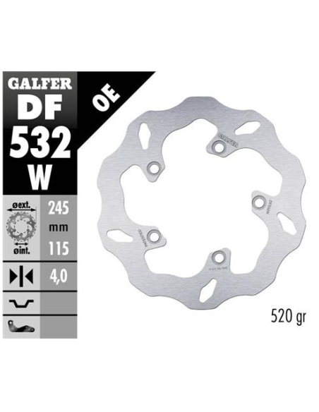 disco freno moto galfer wave fijo 245x4mm df532w