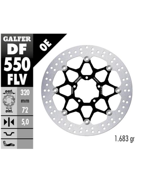 disco freno moto flotante galfer 320x5mm df550flv
