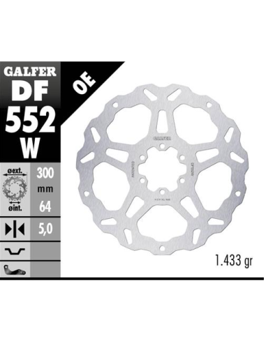 disco freno moto galfer wave fijo 300x5mm df552w